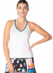 Naiste tennisetopp Lucky in Love Tropical Sublime With Bra Tank - Valge