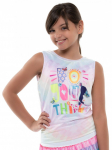 T&uuml;drukute T-s&auml;rk Lucky in Love Novelty Print Crafty Scribble Tie Back Tank Girls - Mitmev&auml;rviline