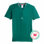 Meeste tennisepolo Wilson Players Seamless Zip Henley 2.0 - Roheline