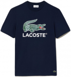 Meeste T-s&auml;rk Lacoste Cotton Jersey Signature Print T-Shirt - Sinine