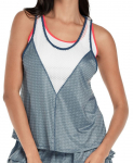 Naiste tennisetopp Lucky in Love Palms D'Amour Royal Palm Layer Tank - Hall