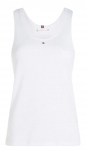 Naiste tennisetopp Tommy Hilfiger Essential Flag Slim Tank Top - Valge