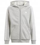 Poiste džemper Adidas Kids 3 Stripes Full-Zip Hoodie - Hall