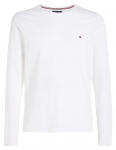 Meeste T-s&auml;rk Tommy Hilfiger Stretch Slim Fit Long Sleeve - Valge