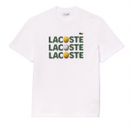 Meeste T-s&auml;rk Lacoste Heavy Cotton Tennis Ball Print T-Shirt - Valge