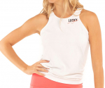 Naiste tennisetopp Lucky in Love Core Signature My Lucky Tie Back Tank - Valge