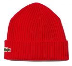 Talvem&uuml;ts Lacoste Unisex Ribbed Wool Beanie - Punane