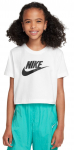 T&uuml;drukute T-s&auml;rk Nike Kids Sportswear Cropped - Valge