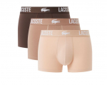 Meeste Bokserid Lacoste Stretch Cotton Trunks 3P - Pruun