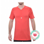 Meeste tennisepolo Wilson Players Seamless Zip Henley 2.0 - Punane