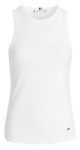 Naiste tennisetopp Tommy Hilfiger Slim Rib Tank - Valge
