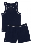 Naiste tennise&scaron;ortsid Lacoste Ribbed Cotton Pyjama Set - Sinine