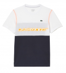 Meeste T-s&auml;rk Lacoste SPORT x Daniil Medvedev Jersey T-Shirt - white/blue/orange