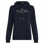 Naiste tennisejakk Tommy Hilfiger Regular Hilfiger Script Hoodie - Sinine