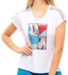 Naiste tennisetopp Lucky in Love Post a Plaid Stamp it S/S - Valge