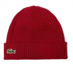 Talvem&uuml;ts Lacoste Unisex Ribbed Wool Beanie - Punane