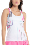 Naiste tennisetopp Lucky in Love Prep It Up Tank w/Bra - Valge