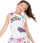 T&uuml;drukute T-s&auml;rk Lucky in Love Novelty Print Graffiti Squad Tie Back Tank - Mitmev&auml;rviline