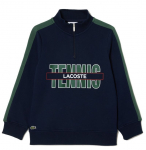 Poiste džemper Lacoste Tennis Print Quarter-Zip Sweatshirt - Sinine