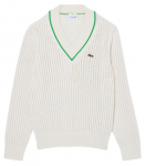 Meeste dressipluus Lacoste V Neck Striped Tennis - Beež