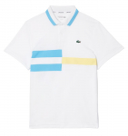 Meeste tennisepolo Ultra-Dry Colour-Block Stripe Tennis Polo Shirt - Valge