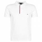 Meeste tennisepolo Tommy Hilfiger Essential RWB Detail Slim Polo - Valge