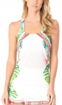Naiste tennisetopp Lucky in Love Palm Island Tank With Bra - Valge