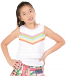 T&uuml;drukute T-s&auml;rk Lucky in Love Girls Palm Island Coco Chevron Tank - Valge