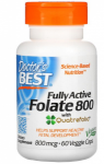 Doctor's Best Fully Active Folate 800 with Quatrefolic 800 mcg 60 vcaps