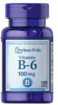 Puritan's Pride Vitamin B-6 (Pyridoxine Hydrochloride) 100 mg 100 tab