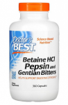 Doctor's Best Betaine HCL Pepsin and Gentian Bitters 360 caps