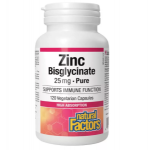 Natural Factors Zinc Bisglycinate 25 mg 120 caps