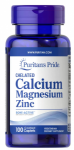 Puritan's Pride Chelated Calcium 1000 mg Magnesium 400 mg Zinc 25 mg 100 vcaplets