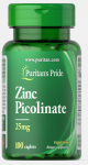 Puritan's Pride Zinc Picolinate 25 mg 100 caplets