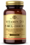 Solgar Vitamin D3 Cholecalciferol 25 mcg 1000 iu 100 softgels