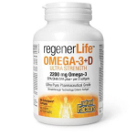 Natural Factors RegenerLife Omega-3 + D Ultra Strength 2200 mg 90 softgels