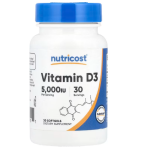 Nutricost Vitamin D3 5000 iu 30 softgels