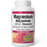 Natural Factors Magnesium Bisglycinate 200 mg 250 caps