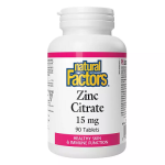 Natural Factors Zinc Citrate 15 mg 90 tab