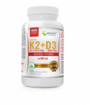 WISH Pharmaceutical Vitamin K2 Mk-7 200mcg + D3 100mcg in MCT oil 120 softgels