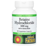 Natural Factors Betaine Hydrochloride with Fenugreek 500 mg 90 caps