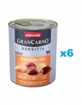 ANIMONDA GranCarno Sensitiv Pure Chicken&Rice 6x800 g kana riisiga tundlikele t&auml;iskasvanud koertele