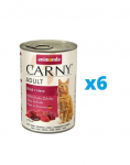 ANIMONDA Carny komplekt veiseliha ja s&uuml;dametega 6 x 400 g