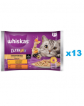 WHISKAS Adult kotike 52x85g Cream Variations m&auml;rja kassitoidu kastmes: kana ja k&ouml;&ouml;giviljadega, lambaliha ja kalkuniga.