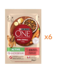 PURINA ONE Mini Small Active Beef 6x85g veise ja kartulitega kastmes, niiske toit v&auml;ikestele koertele