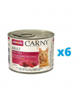 ANIMONDA Carny komplekt  veiseliha ja s&uuml;damikud  6 x 200 g