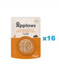 APPLAWS Cat Adult Pouch Chicken Breast with Liver in Jelly kanafilee ja maks tarretises 16x70 g