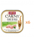 ANIMONDA Carny Pure & Mild Kanaar ja kassitilli 6x100g m&auml;rg toit kassidele