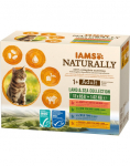 IAMS Naturally Adult Cat Land & Sea Collection maitsete segu kassidele 12x85 g