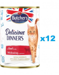 BUTCHER'S Delicious Dinners kassitoit veiseliha želeeritud t&uuml;kid 400 x12